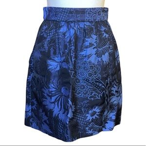 Alice + Olivia Cobalt Blue Floral Mini Skirt